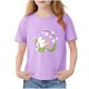 thumbnail image 2 of Blusas y camisas de manga corta con cuello redondo para niños Camiseta de verano de manga corta estampada para niñas Jersey elegante de cuello redondo para niñas Top de algodón para niños, 2 of 6