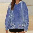 thumbnail image 2 of WREESH Women's Oversized Long Sleeve Hoodie Vintage Floral Printed Pullover Sweatshirt for Casual Wear Navy, 2 of 5