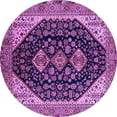 thumbnail image 1 of Ahgly Company Indoor Round Oriental Purple Industrial Area Rugs, 7' Round, 1 of 4