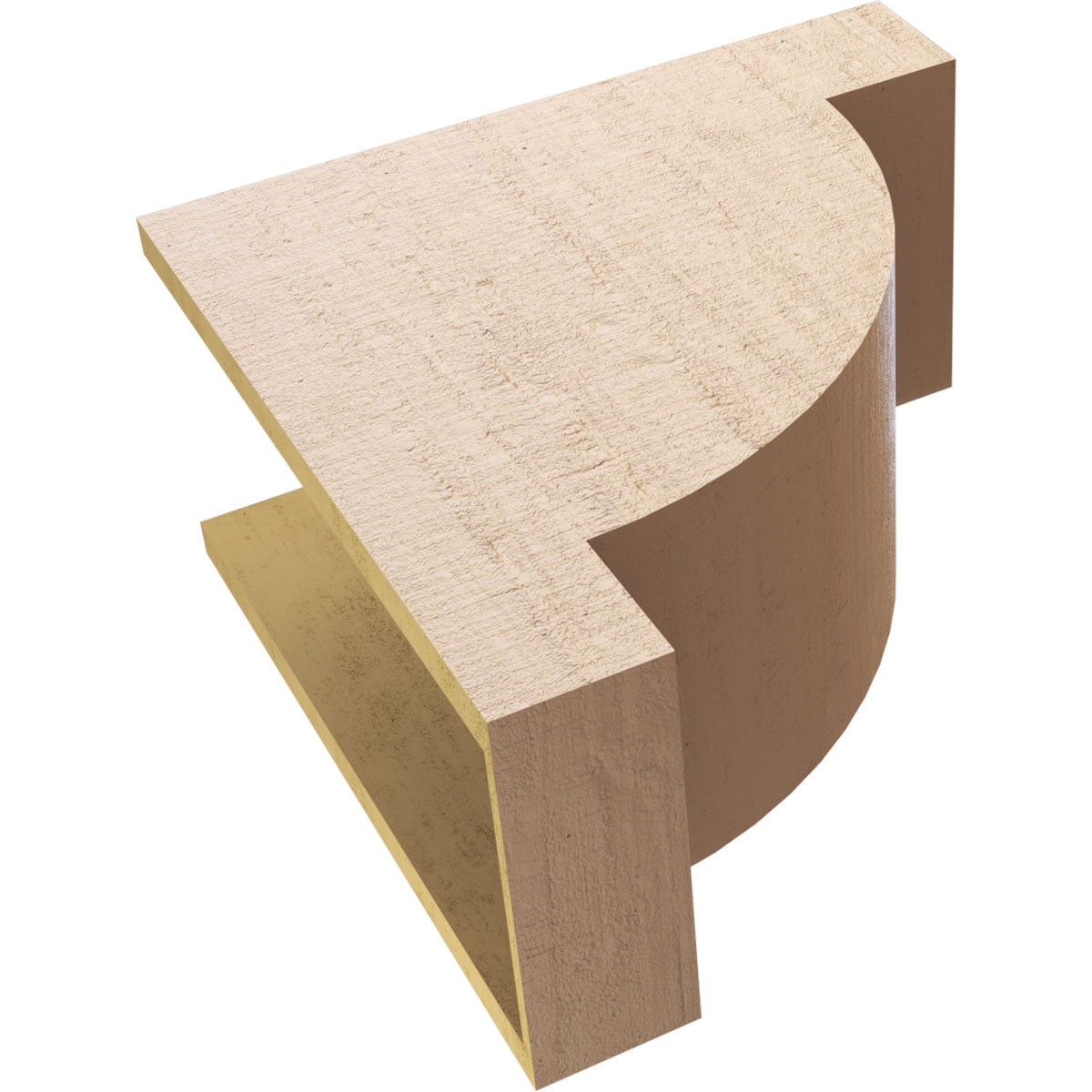 10"W x 20"D x 20"H Classic Alpine Rough Cedar Woodgrain TimberThane Corbel, Primed Tan