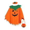 thumbnail image 2 of Poncho de calabaza para disfraz de cosplay, bonitos accesorios de calabaza para juegos de rol de mascarada. S, 2 of 9