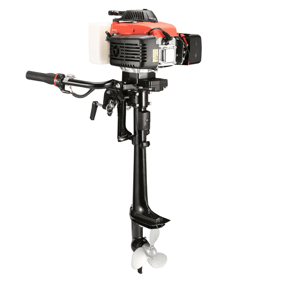 4 Stroke Outboard Motor,4 hp Outboard Boat Motors,Gas Powered Boat Marine Engine,Water Cooling Outboard Boat Motor for Inflatable, Kayak, Dinghy, Canoe, Sailboat