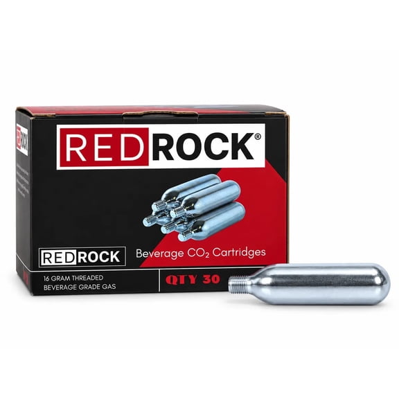 RedRock 16g Threaded CO2 Cartridges — Beverage Grade - 30-pack
