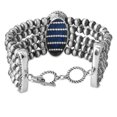 thumbnail image 3 of American West Jewelry Sterling Silver Oval Lapis Oval Cut Beaded Toggle Bracelet, Size, Size Small to Large, 3 of 6