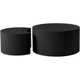 thumbnail image 6 of Kevinplus Modern Round Woden Coffee Table, Matte Black, 6 of 8