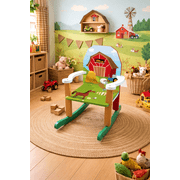 Homeware Multicolor Wooden Farm Theme Rocking Chair for Kids