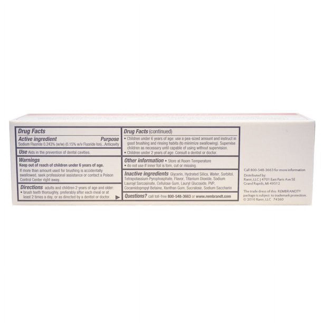 Rembrandt Intense Stain Whitening Toothpaste with Fluoride Mint, 3.52 oz, 3 Pack