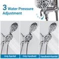 thumbnail image 2 of 3-Way Rainfall Shower Combo, 5-Setting High Pressure Shower Head & 5" Handheld with 5ft Stainless Steel Hose, 2 of 6