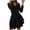 Black, variant on VSSSJ Women's Dresses Fall Long Sleeve Ruched Layered Tunic Mini Dress Simple Basic V Neck Solid Color Swing Ruffle A-Line Dress Wine M
