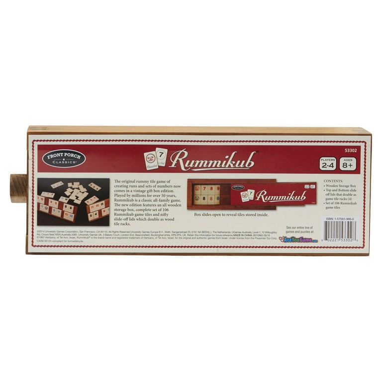 Front Porch Classics Rummikub Vintage Edition, 106 Tiles, All-Wood