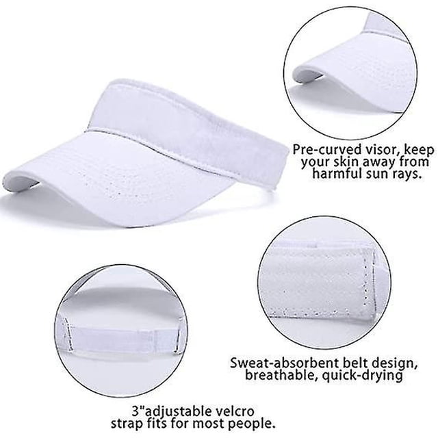 Gorra blanca ajustable con visera para el sol, visera de Golf Unisex, gorra con protección solar para tenis, gorra deportiva para mujer, ciclismo, pesca, correr y hombre