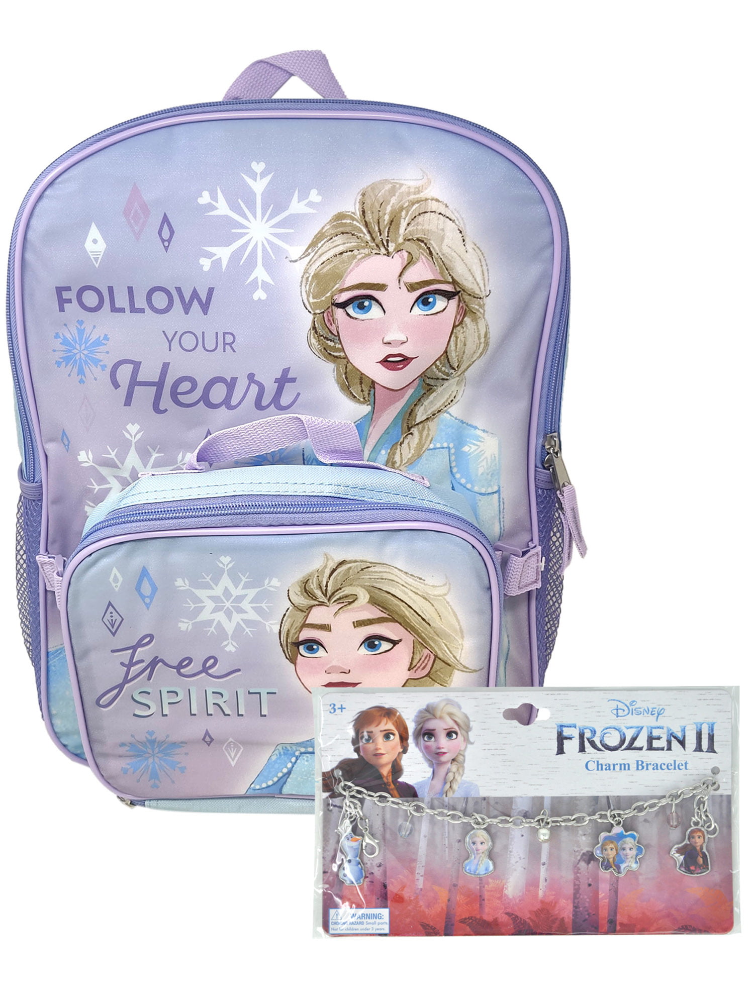NEW Disney Frozen 16' Backpack with Detachable Insulated Lunch Bag 