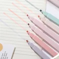 thumbnail image 3 of Resaltador de Color Pastel, papelería Kawaii, suministros escolares, marcador para estudiantes, papelería japonesa, 6 unids/set, 3 of 5