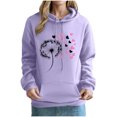 thumbnail image 4 of successthop Pink Graphic Hoodies for Women with Hood Valentines Day Clothes Long Sleeve Polyester with Pockets Casual Love Heart Printed Lover Gift Blouse Tops for Valentines Gifts 2XL, 4 of 4