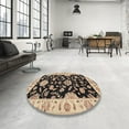 thumbnail image 4 of Ahgly Company Machine Washable Indoor Square Traditional Dark Brown Area Rugs, 4' Square, 4 of 7