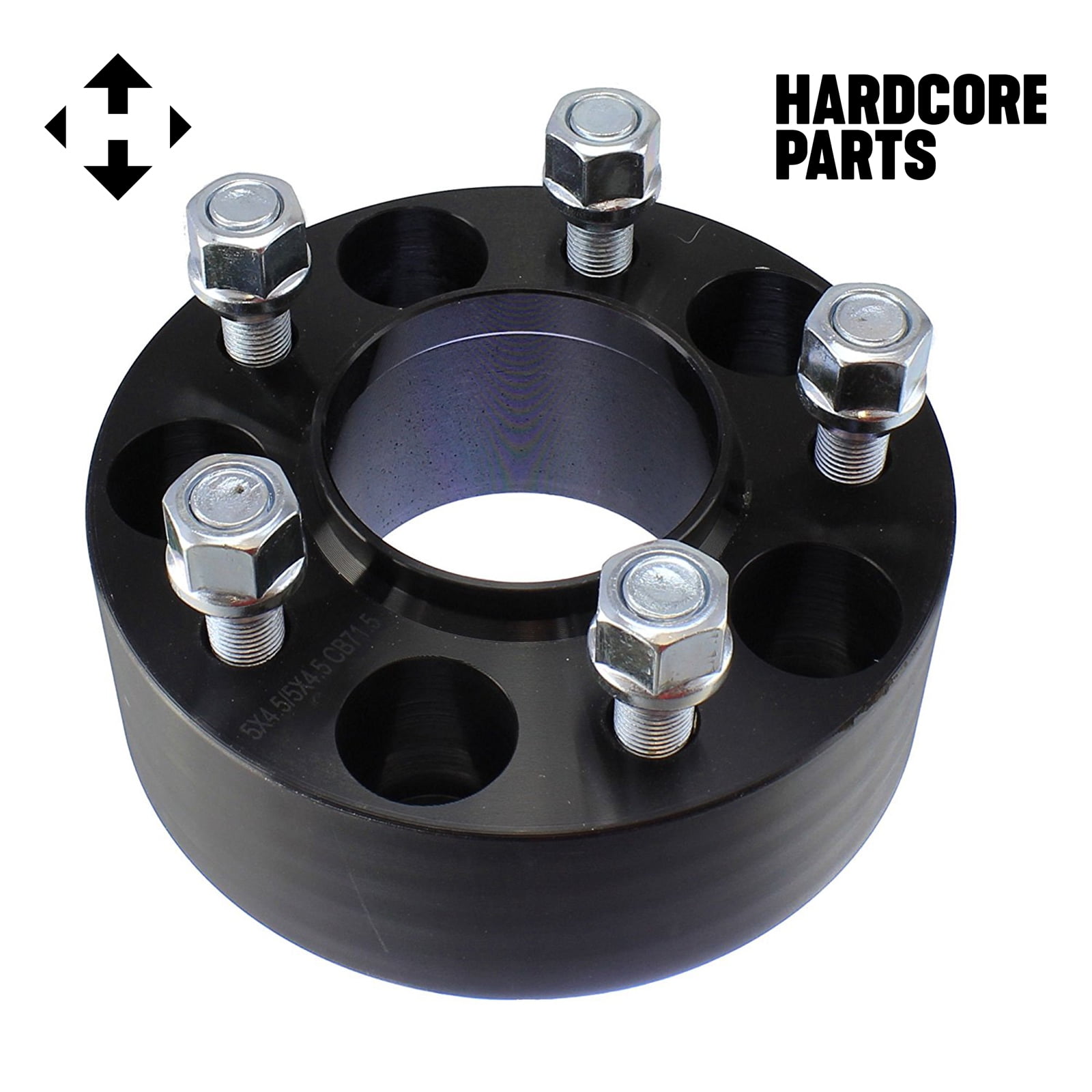 4 QTY Black Wheel Spacers Adapters 1.5" fits all 5x4.5 (5x114.3