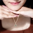 thumbnail image 6 of Rosec Jewels Real Emerald Lotus Pendant Necklace for Women - AAA Quality Emerald Necklace with Chain - Ready to Gift for Birthday, 10K Yellow Gold, 6 of 8