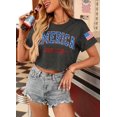 thumbnail image 6 of For G and PL Women's 4th of July American Flag Crop Top USA Stars and Stripes Memorial Day Short Sleeve Tee Shirts, 6 of 7
