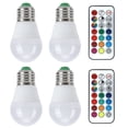 thumbnail image 2 of Bombilla LED RGB de 45 W, colorida, con control remoto intercambiable, para dormitorio, escalera, bar, 85 V-265 V (RGB, blanco cálido, 3000 K, casquillo E27), 2 of 14
