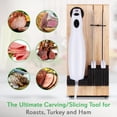 thumbnail image 3 of NutriChef PKELKN16 Juego de cuchillo eléctrico portátil para alimentos con cuchillas para pan y carnes, soporte de madera, 3 of 3