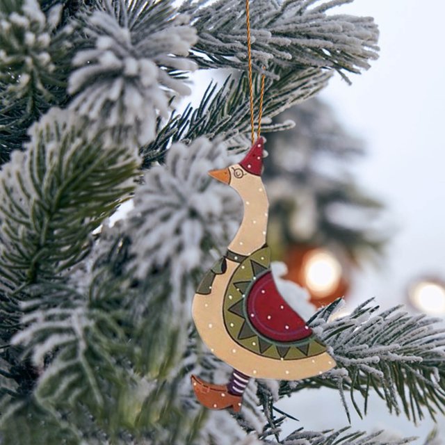 Fiudx Liquidación navideña Papá Noel de madera para Navidad, decoración navideña colgante, decoración con impresión colorida, árbol de Navidad colgante