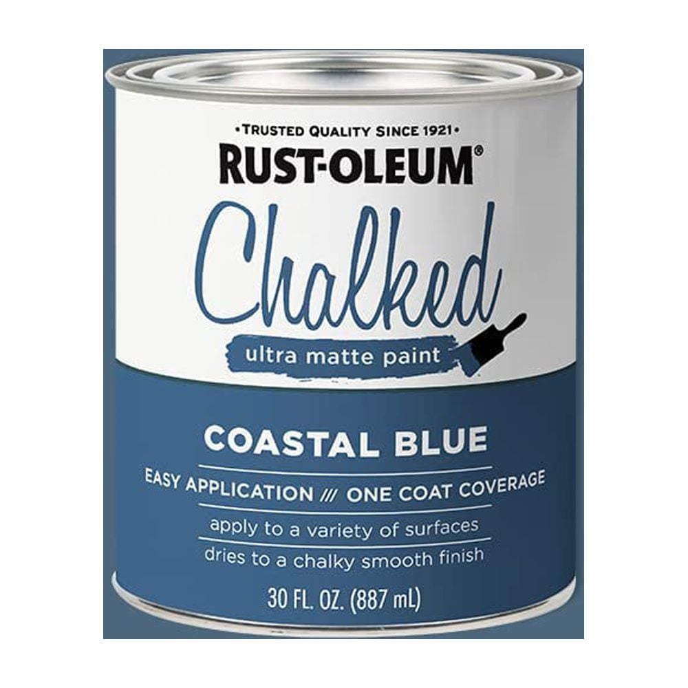 Rust-Oleum Ultra Matte Chalked Paint - Low Odor, Interior, Latex-Based - 30 oz, Coastal Blue