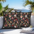 thumbnail image 3 of Throw Pillow Covers 26x26 Inch Set of 2, Watercolor Flowers Waterproof Outdoor Pillow Covers, Farmhouse Floral Vintage Black Decorative Cushion Pillowcases for Couch, Sofa, Bed, Garden, Patio, 3 of 9