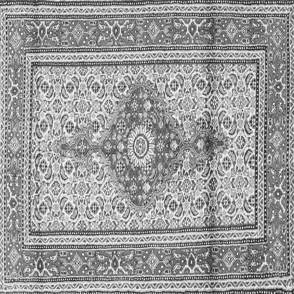Ahgly Company Indoor Square Medallion Gray Traditional Area Rugs, 3' Square
