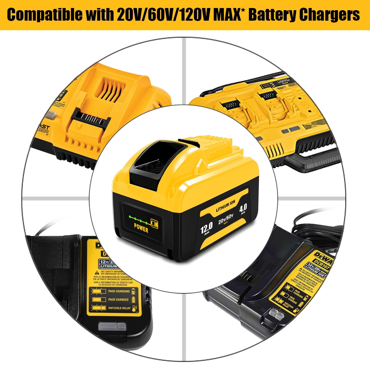 20v/60v 12Ah DCB612 High Capacity Battery for DEWALT 20v 60v Max 12.0Ah DCB612 9.0Ah DCB609 6.0Ah DCB606 Flexvolt Battery 20V Max XR 8.0Ah DCB208 7.0Ah DCB207 6Ah DCB206 5Ah DCB205-2 Lithium Battery