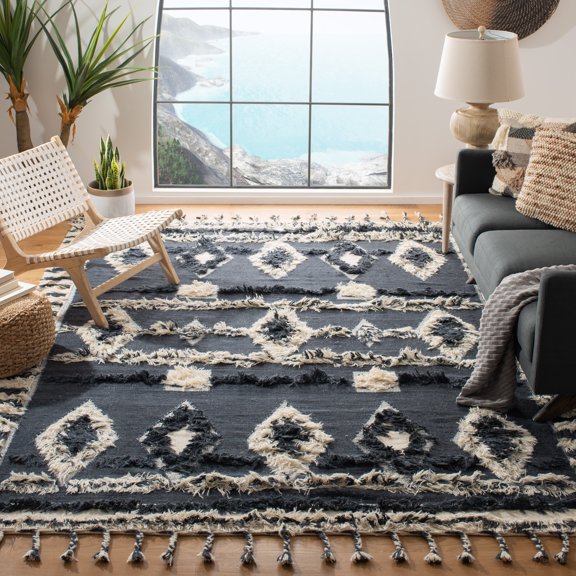 Safavieh Kenya Charla Abstract Area Rug, Charcoal/Ivory, 8' x 10'