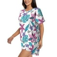 thumbnail image 2 of Naloa Hawaiian Style Women's Short-Sleeved Pajama Set, Loungewear, Summer pajamas, Breathable Cozy - X-Large, 2 of 9