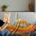 thumbnail image 3 of Fractal Soft Flannel Fleece Blanket, Hippie Style Vortex Spiral Rotary Colorful Chaotic Unusual Turning Contrast Design, Cozy Plush for Indoor and Outdoor Use, 50" x 60", Orange Blue, by Ambesonne, 3 of 5
