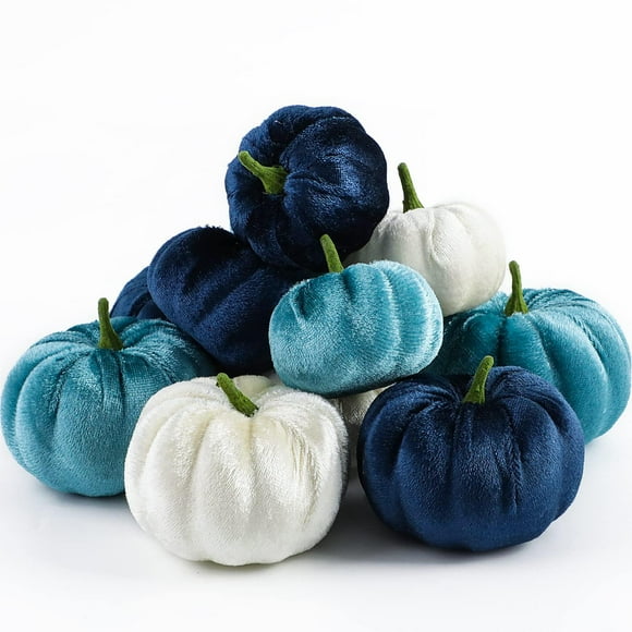 12 Uds Mini calabazas de terciopelo conjunto de calabazas artificiales relleno de cesta calabaza de espuma para el Festival de Acción de Gracias de perfecl accesorios de calabaza