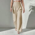 thumbnail image 2 of Arlun Women's High Waisted Wide Leg Dress Pants Elegant Solid Color Baggy Casual Trousers Flowy Comfortable Stretch Business Formal Pants Office Wear WH1 L, 2 of 5
