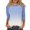 Blue1, variant on Zkozptok Women's Casual Striped Print Tee Tops 3/4 Sleeve Crew Neck Shirts Color Block Pullover Blouses