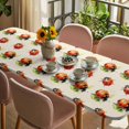 thumbnail image 3 of Cute Ladybugs Table Cloths for 8 Foot Rectangle Tables, Spring Botanical Leaves Beige Patio Waterproof Elastic Fitted Tablecloths, Washable Rectangular Table Cover for Camping, 3 of 8