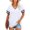 White, variant on Zoeecloth Womens V Neck Tees Shirts Short Sleeve Color-Matching T-Shirt Tops Loose Casual Shirt S-XXL