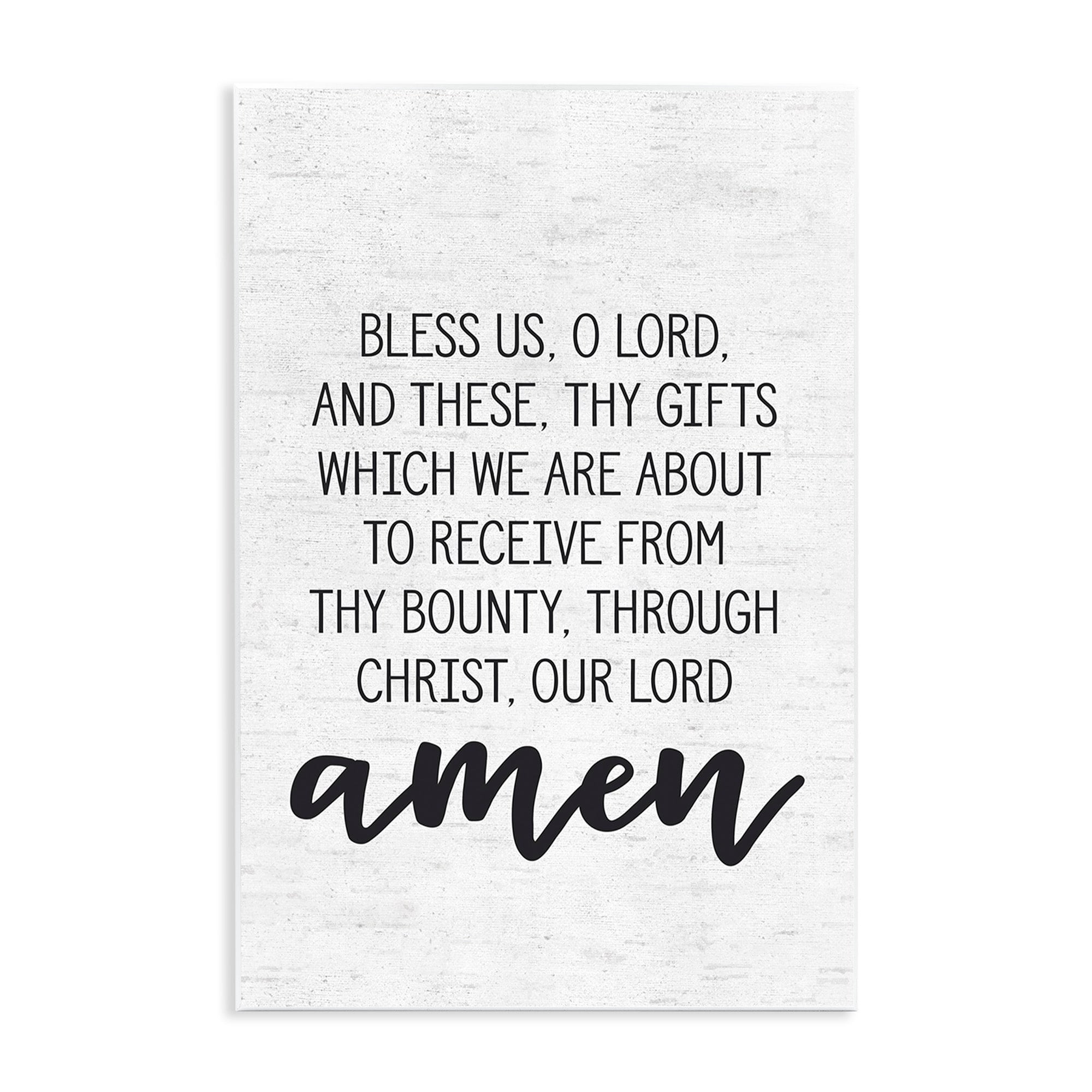 The Stupell Home Decor Collection Bless Us O Lord Before Meal Prayer Subtle Birch Typography Oversized Wall Plaque Art, 12.5 x 0.5 x 18.5