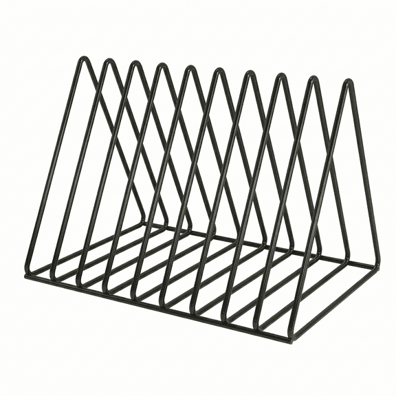 Vinyl Record Storage Holder File Magazine Holder 9 Slot Metal Vinyl Record Stand Book Newspaper Holder for Home Office 1 Pack