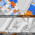 thumbnail image 3 of 50x60 inch Crystal Fleece & Arctic Fleece Blanket Soft Bed Throws for Home or Camping Orange and Blue Small Flowers, 3 of 7