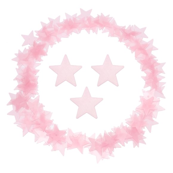 Uxcell 100 Pcs Glow in the Dark Stars Stickers for Ceiling,Luminous Thin Stars Wall Sticker Mural Decals for Bedroom Wall Decor Art Decoration 1.18''Lx0.03''T, Pink