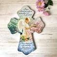 thumbnail image 2 of Glow Decor 8" Green and Blue Everlasting Love Angel Biblical Quoted Wall Cross, 2 of 4