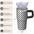 thumbnail image 3 of Leak-Proof 20oz Stainless Steel Tumbler with Handle, Double Wall Insulated Geometric Texture Travel Mug for Coffee & Tea, 3 of 5