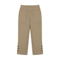 thumbnail image 4 of Axiiglly Cotton Linen Capris for Women Summer Straight Relaxed Fit Vacation Capri Pants with Pockets Trendy Boho Casual Pants, S-2XL, 4 of 6