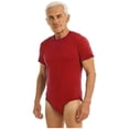 thumbnail image 1 of Riismen Justaucorps pour Hommes contre la Maladie d'Alzheimer à Col Rond, Manches Courtes, Combinaison Adaptative, Soins, Soins Infirmiers, Rouge, 4TG, 1 of 7