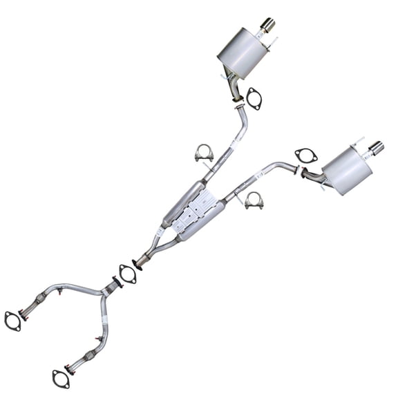 Northeastern Exhaust Front Y-Pipe, Resonator & Pair of Mufflers Kit Fits 2011-2013 Infiniti M37 3.7L - Direct Fit | Stainless Steel Exhaust System Kit