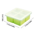 thumbnail image 3 of Silicone Freezer Tray 4 Cavity Food Grade Square Storage Container With Lid Divided Mold For Ice Cubes Food Preservation, 3 of 6