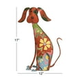 thumbnail image 4 of DecMode Eclectic Metal Indoor/Outdoor Multi Colored Dog Sculpture with Floral Design, 12"W x 17"H, 4 of 14