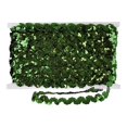 thumbnail image 3 of Belagio 5/8" Wide x 25 Yards, Zig Zag Hunter Green Sequin Trim, 1 Bolt, 3 of 3