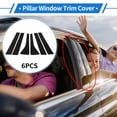 thumbnail image 2 of Unique Bargains 6 Pcs Door Pillar Window Trim for Hyundai Palisade 2020-2023 Plastic Front Left Right Anti Scratch Sticker Pillar Posts Cover Black, 2 of 7